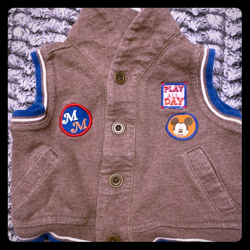 0-3M Mickey Mouse Button Down Vest